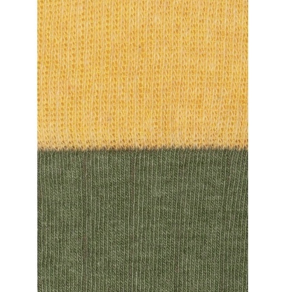 Calcetin caña alta L01 Verde militare - Giallo - Imagen 2