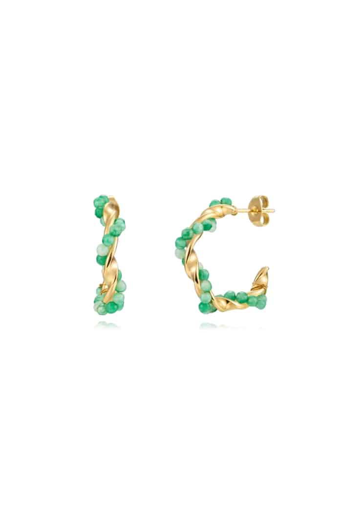 Pendientes Aros Torcidos Esmeraldas PEN59