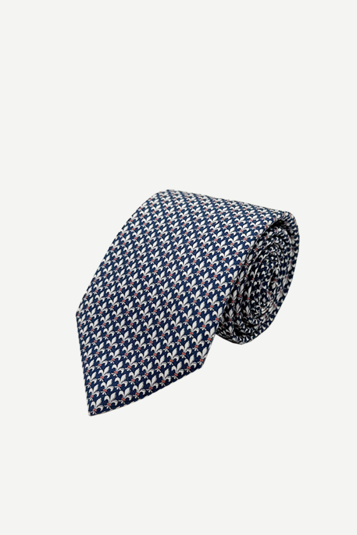 Corbata Flor de Lis Blanca
