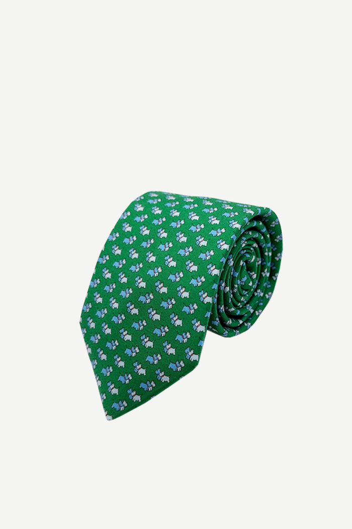 Corbata Perros Verde