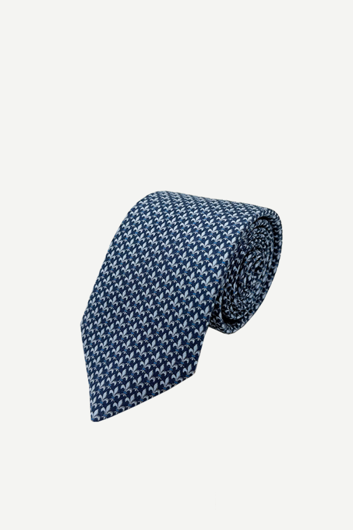 Corbata Flor de Lis Azul