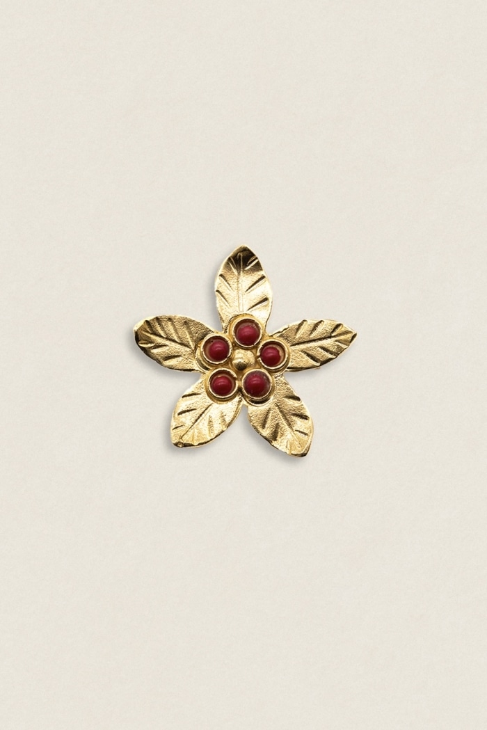 Broche BR04 flor 5 pétalos red