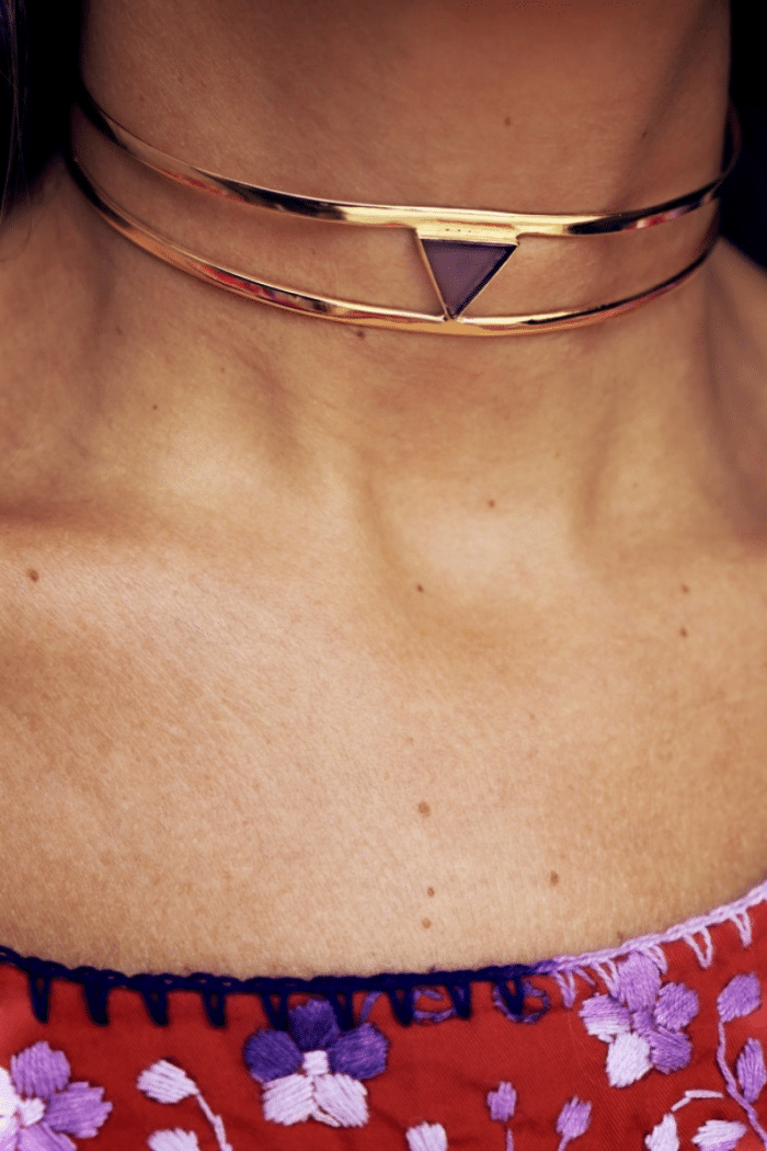 Choker triángulo purple CH16