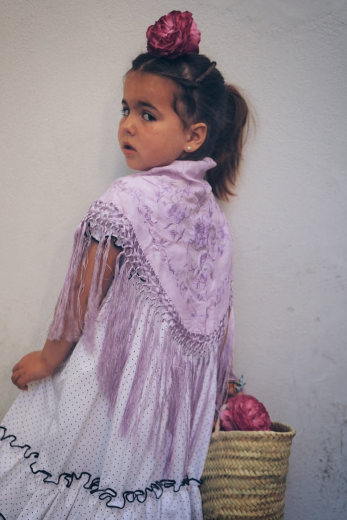Mantón Jimena Liso Niña - Lila MN3