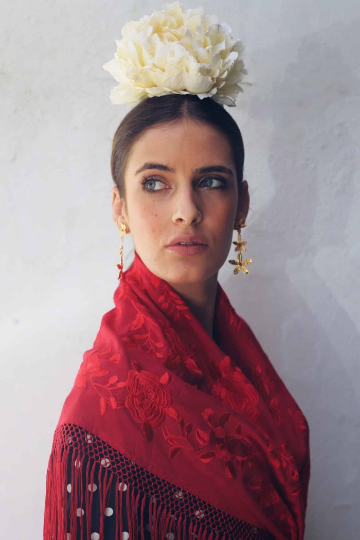Mantón Manuela Liso – Rojo M175