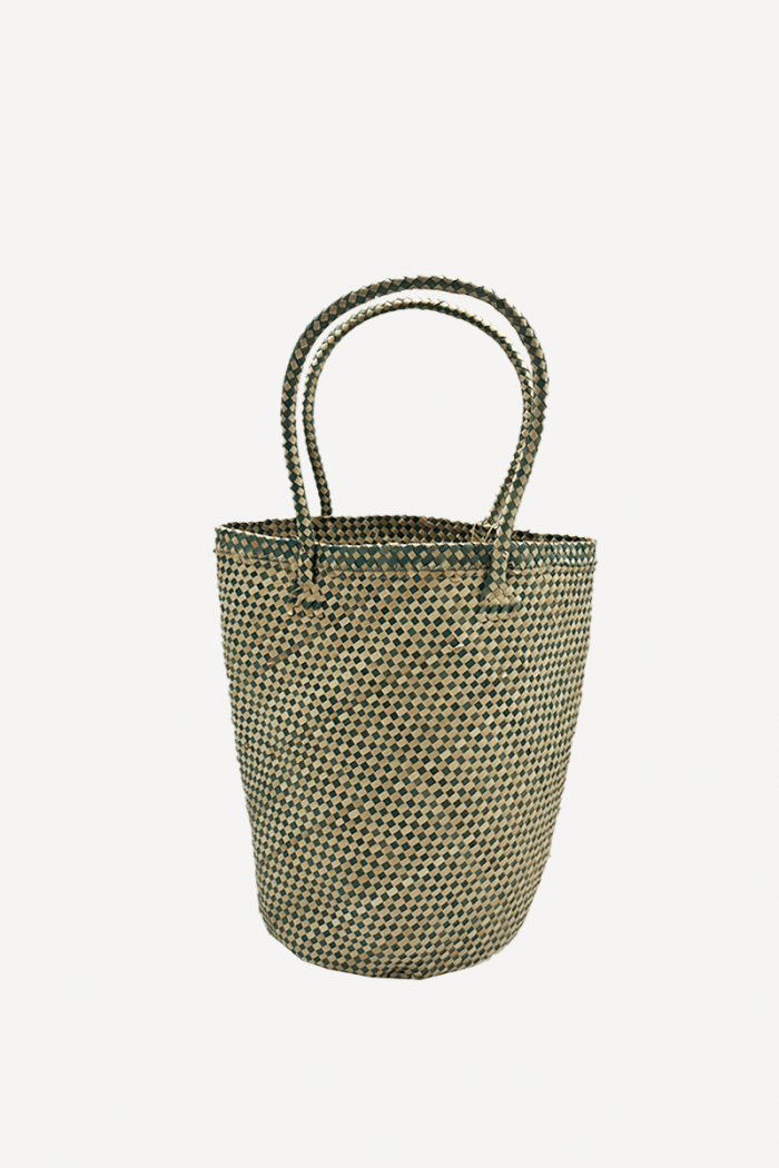 Bolso/Cesta Mediana Cuadros Azul BL2