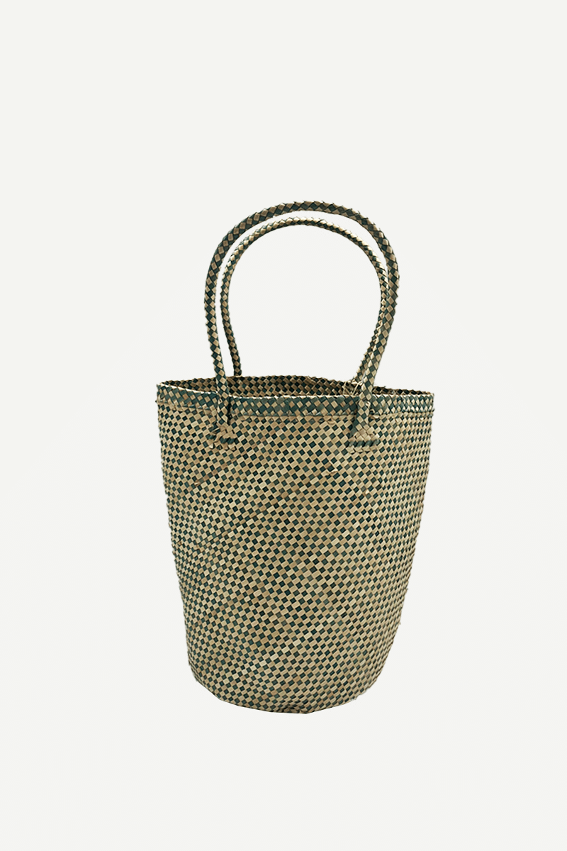 Bolso/Cesta Mediana Cuadros Azul BL2