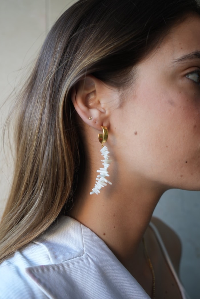 Pendientes Aros Coral Blanco JB37