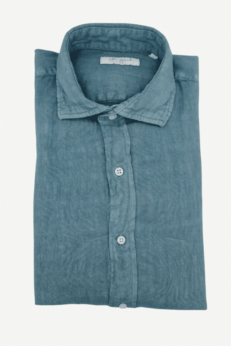 Camisa Lino C21 verde agua