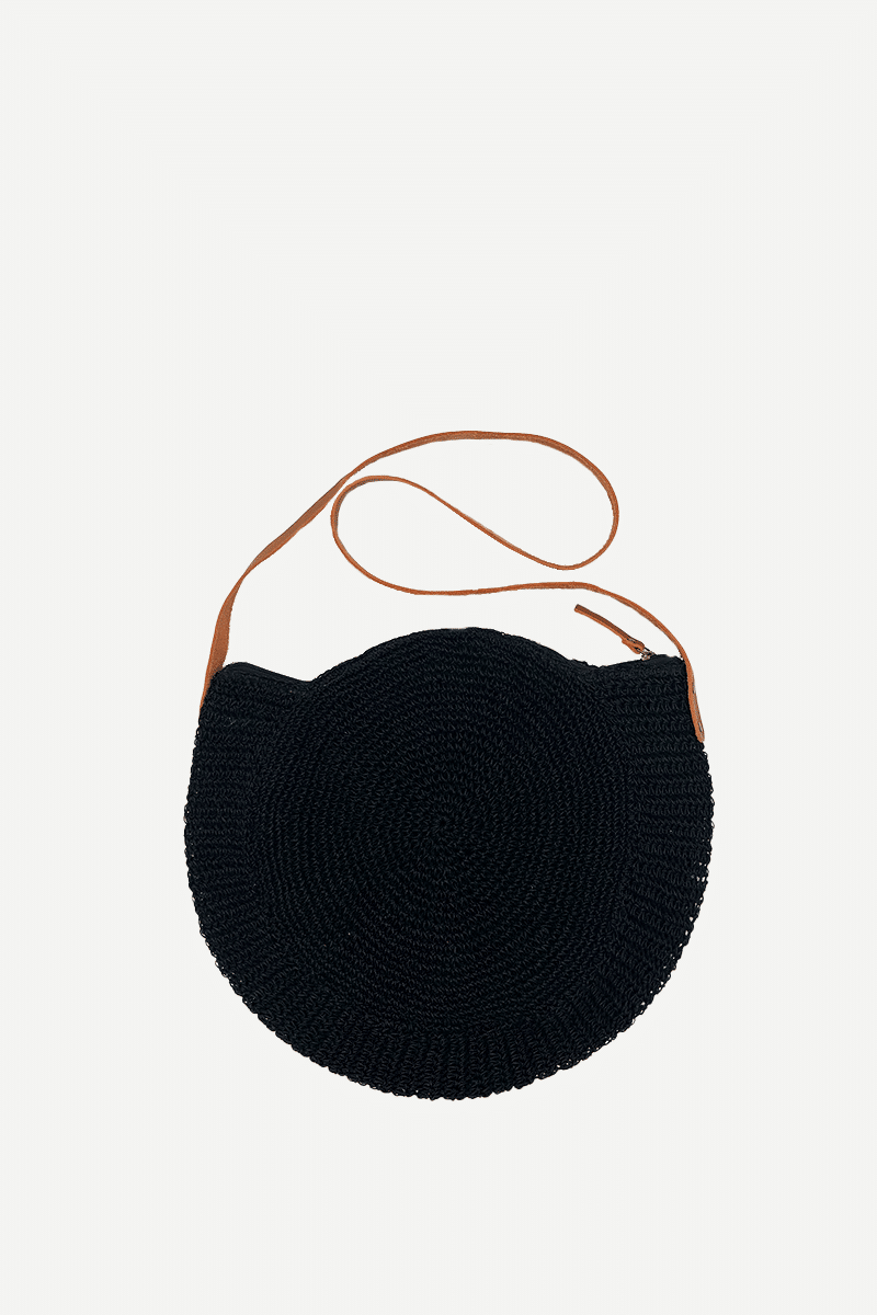 Bolso Rafia Redondo Negro