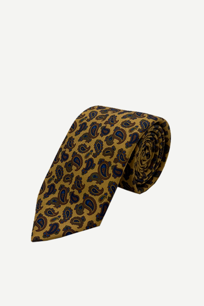 Corbata Cachemira Mostaza
