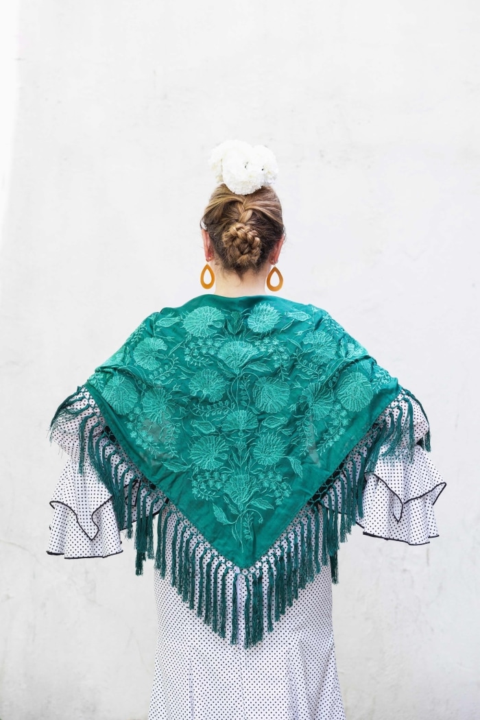Mantón Carmuca Liso Verde M488