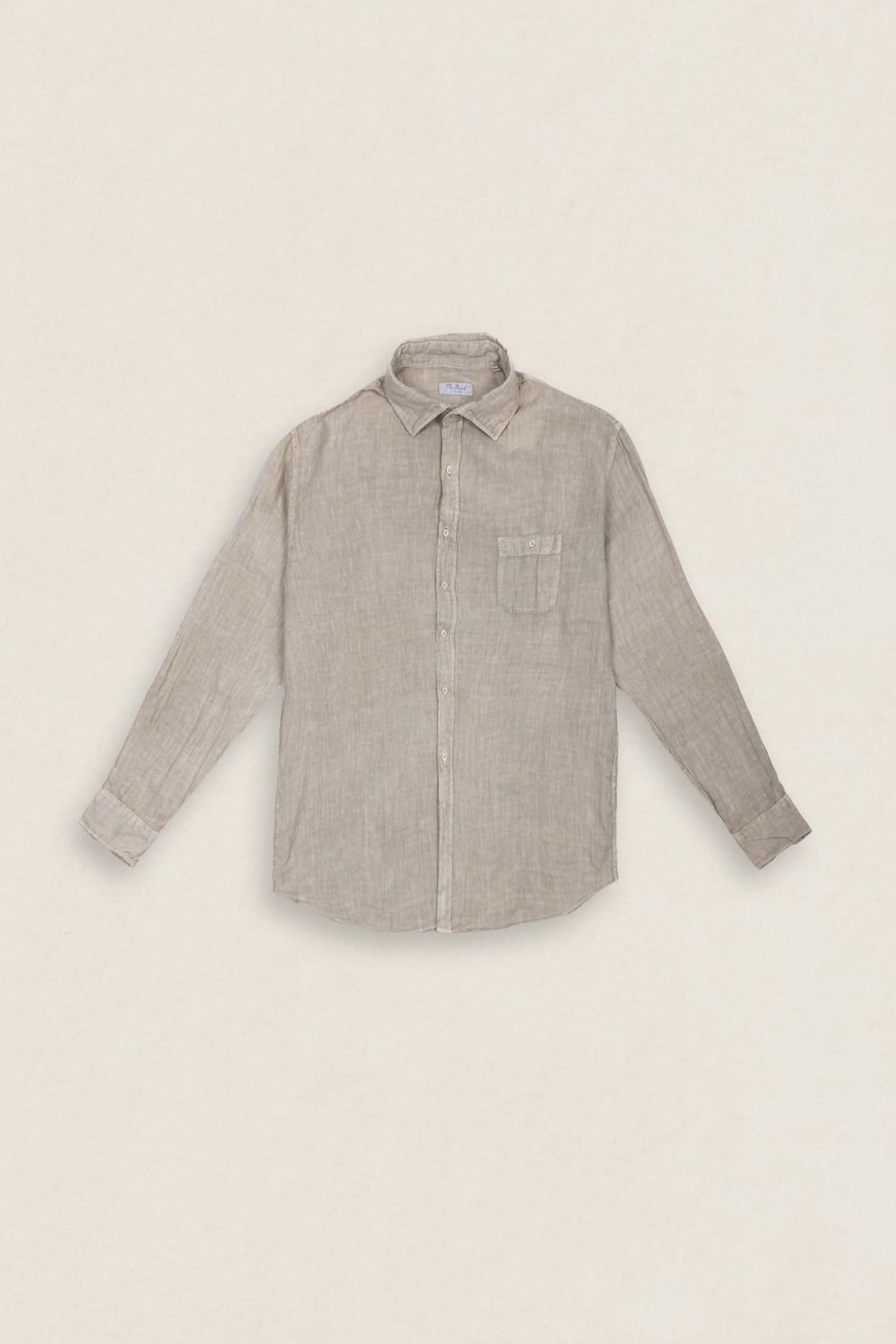 Camisa Lino 1 bolsillo C15 Beige