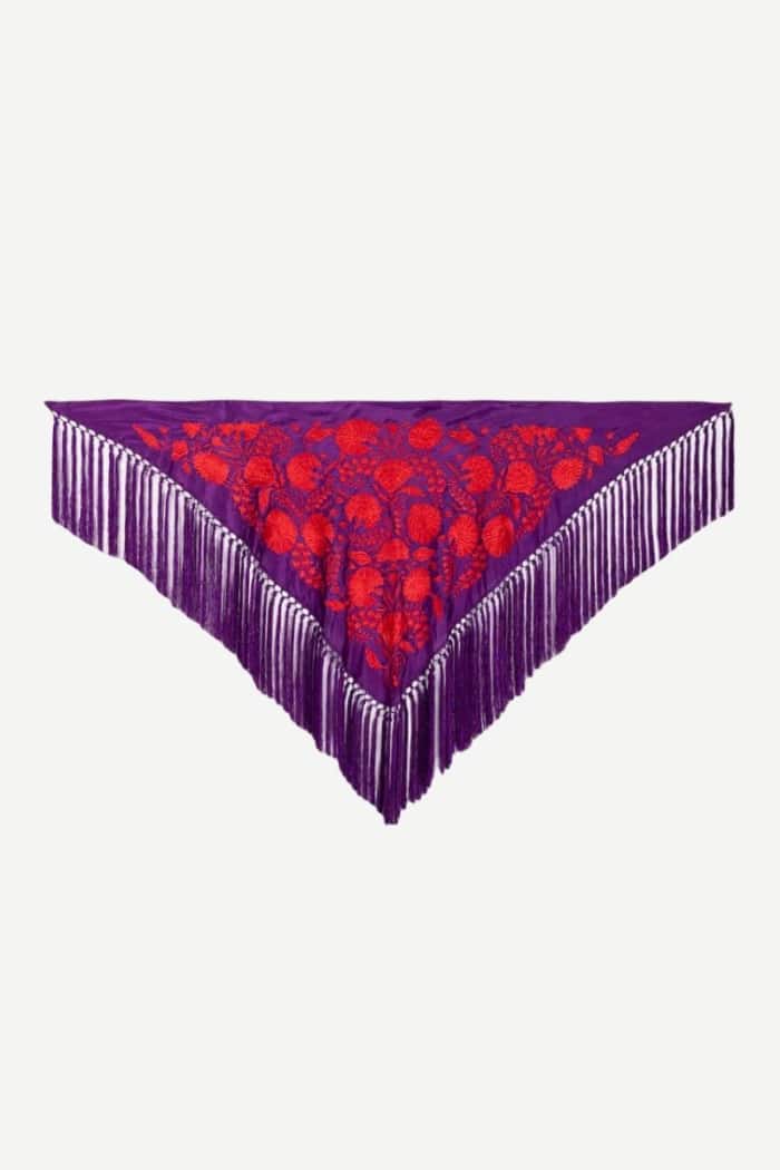 Mantón Carmuca Bicolor Morado/Rojo M482