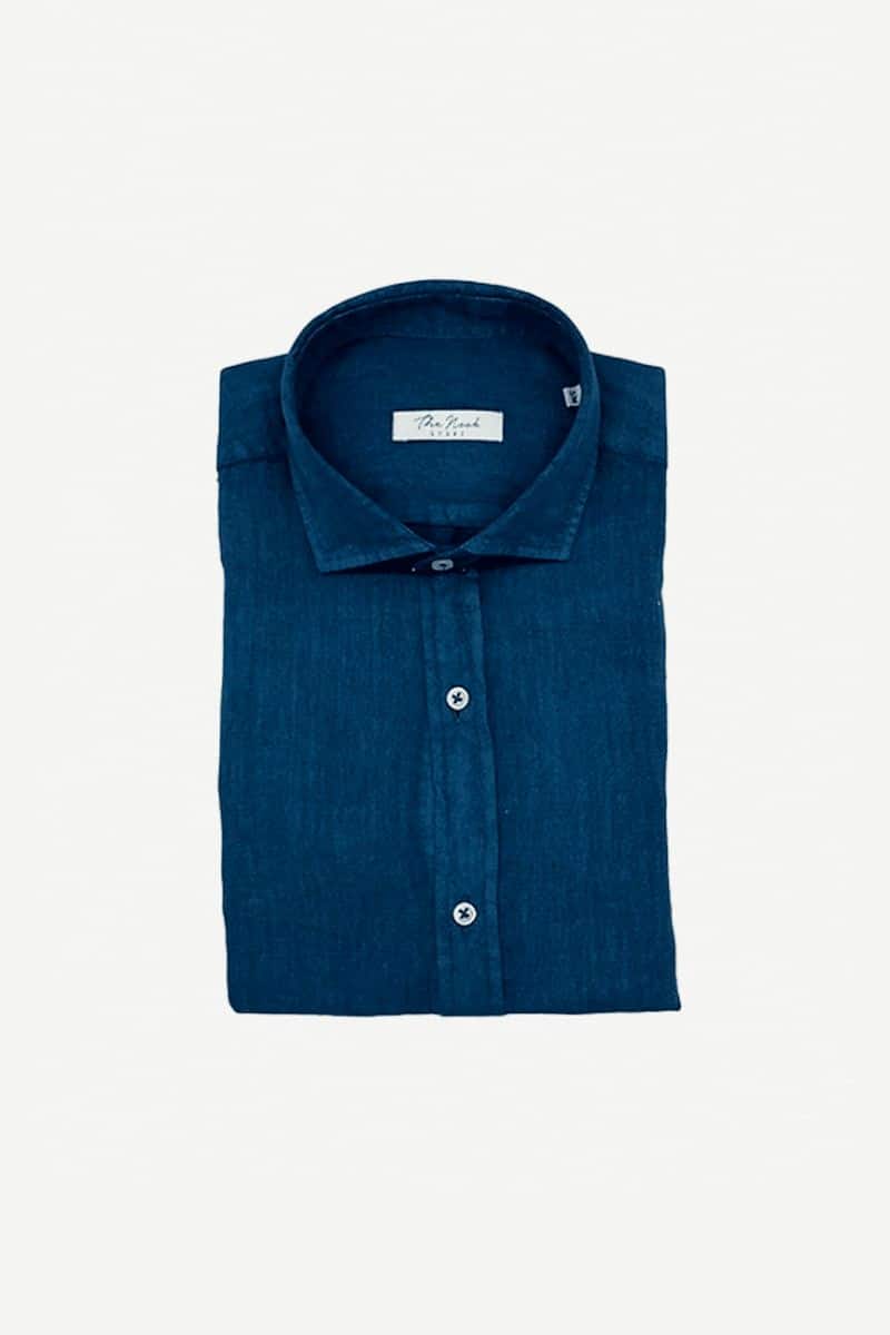Camisa Lino Sin Bolsillos CL16 Azul